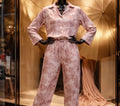 Satin Toile de Jouy Pyjama Set in Blush Pink