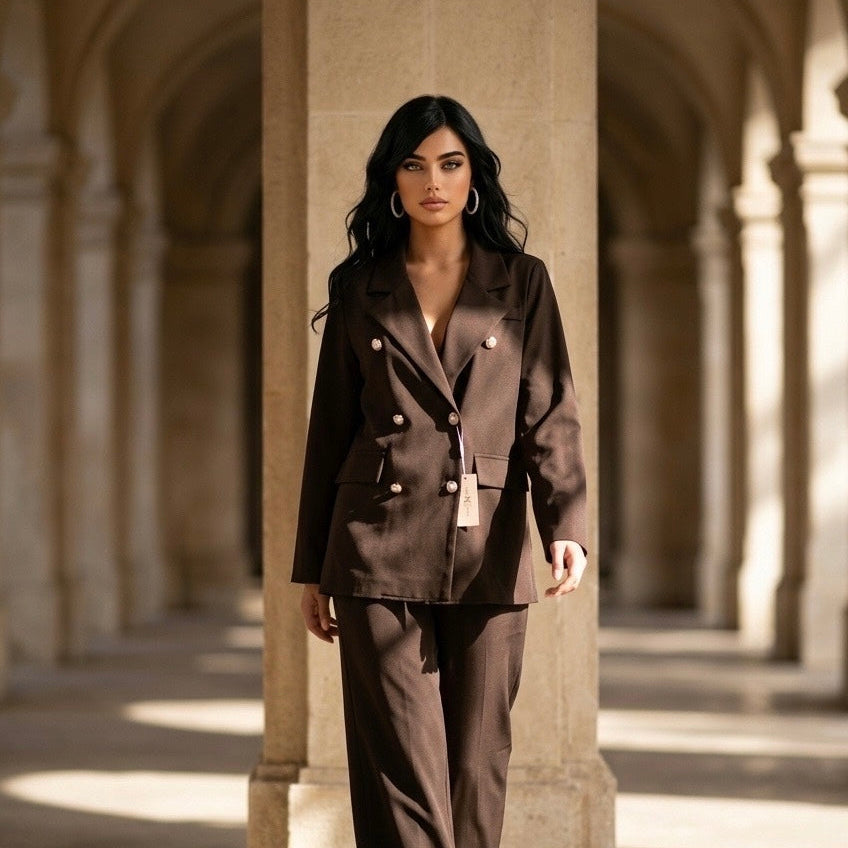 Classic Brown Power Suit
