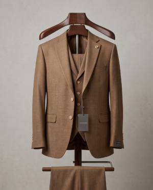 Driedelig kostuum – Camel